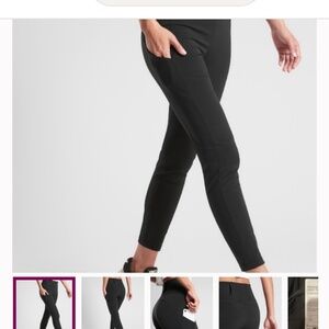 Athleta Trekkie Hybrid Crop Tight in Midnight Olive Size 6T